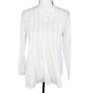 NWT Gap White Pintuck Long Sleeve Shirt